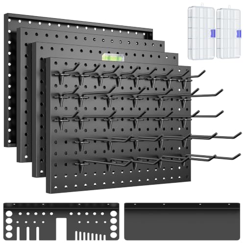 Heavy Duty Metal Pegboard Wall Organizer with 30 Hooks - Image 2