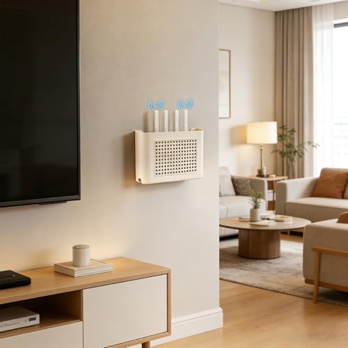 Router Wall Mount, Perforated Ventilated Modem Shelf - Image 4