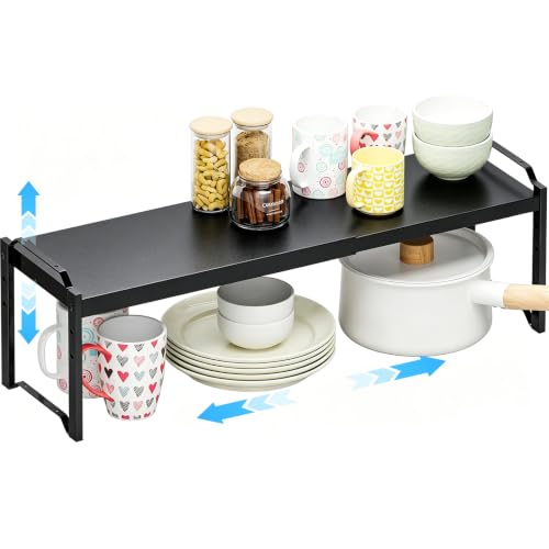 1 Pack Expandable Cabinet Countertop Shelves, Stackable Shelves - Image 2