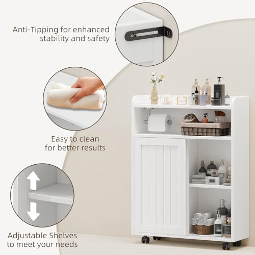 Slim Bathroom Storage Cabinet, Slim Floor Cabinet - Image 8