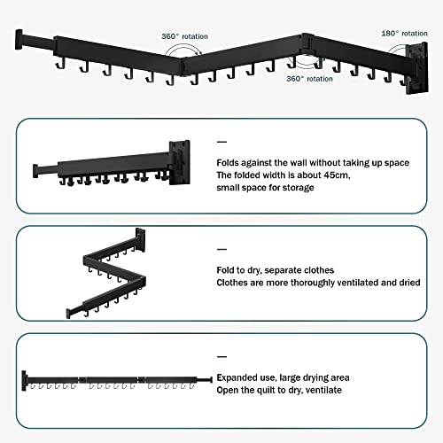Wall Mounted Drying Rack, Foldable Clothes Drying Rack - Image 5