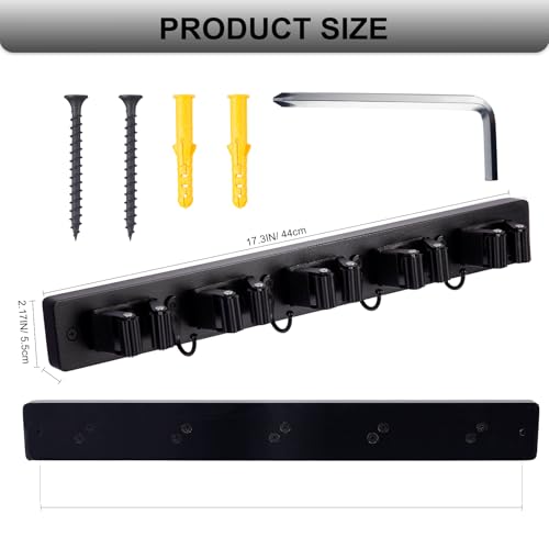 FunCee Broom Holder Wall Mount With 5 Slots & 4 | Home Organization - Image 4