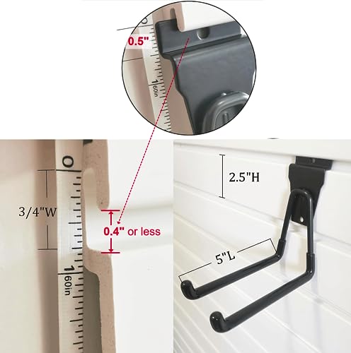 Slatwall Hooks 14 Pack, Heavy Duty Garage Wall Organizer - Image 3
