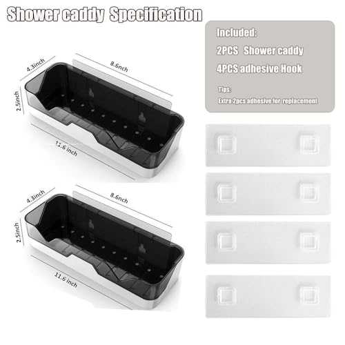 MRPAPA Shower Caddy Wall Mounted, 2 Pack Bathroom Organizer - Image 3