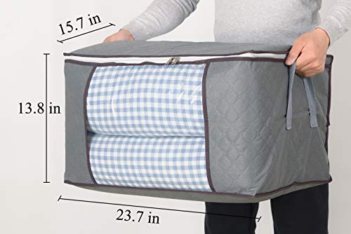 3Pcs Zippered Storage Bag for Closet King Comforter, pillow - Image 4