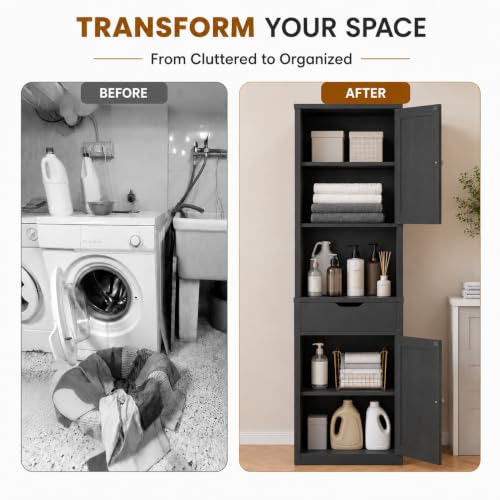 Walsunny Tall Bathroom Storage Cabinet with 6 | Home Organization - Image 6