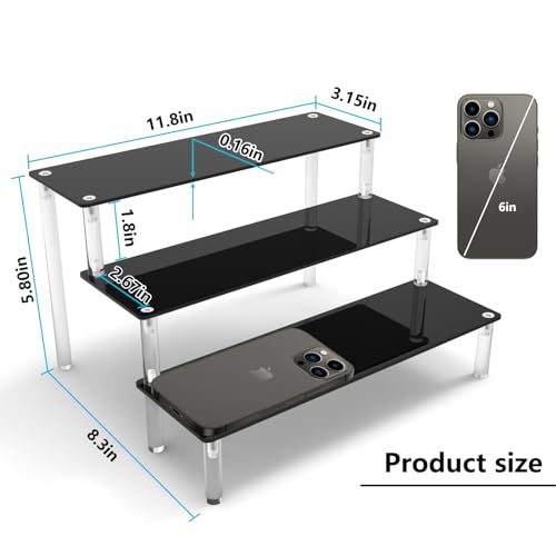 AZEAM Acrylic Display Riser, Black Perfume Organizer - Image 7