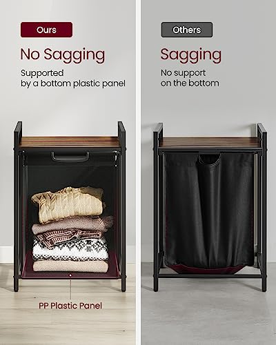 VASAGLE Laundry Hamper with Shelf, 1 Pull-Out Bag - Image 7