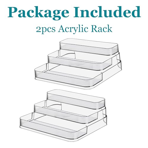 2pcs Acrylic Rack, No Assembly Clear 3 Tier Condimen - Image 7