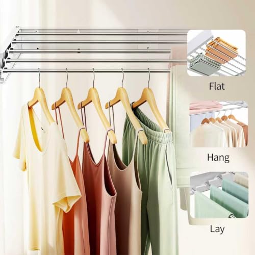 Wall Mounted Clothes Drying Rack Foldable 23.6" Laundry - Image 6