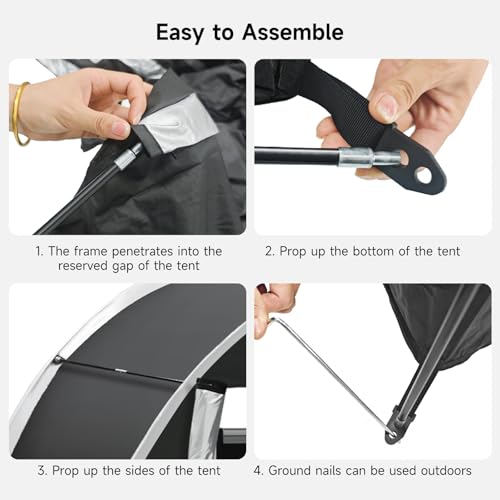 Bike Storage Tent, PU5000 Waterproof Outdoor Shed for 2 Bikes - Image 7