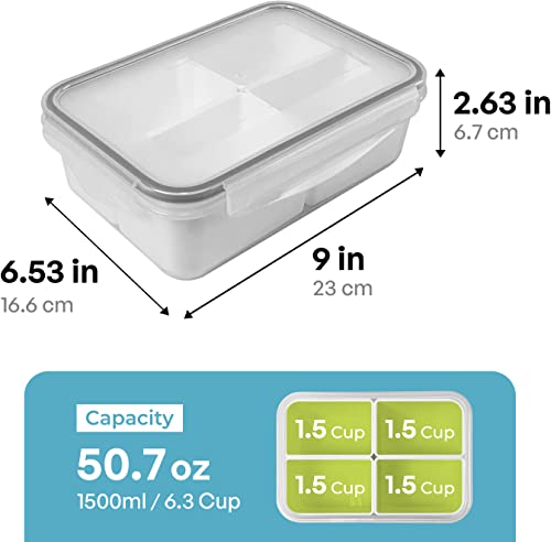 carrotez 4 Compartment Food Container - 6.3 Cup (1500ml) - Image 4