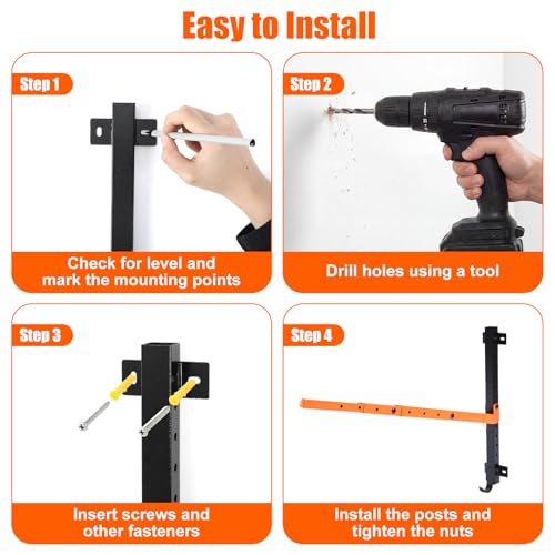 Kayak Storage Racks Garage Wall Mount Racks, 4 Tiers - Image 7
