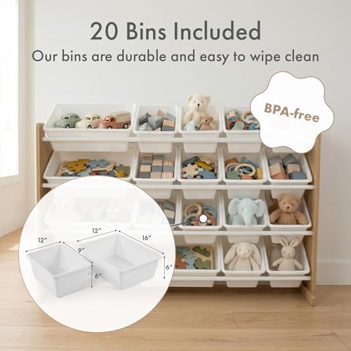 Humble Crew Kids Toy Organizer with 20 Bins, 4 Tier Storage - Image 4