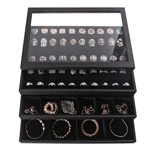 Julysky 4 Pcs/set Stackable Jewelry Organizer Trays | Jewelry Organiza - Image 8
