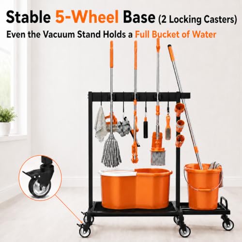 Broom Holder Cleaning Supplies Organizer with Mop Hanger - Image 3