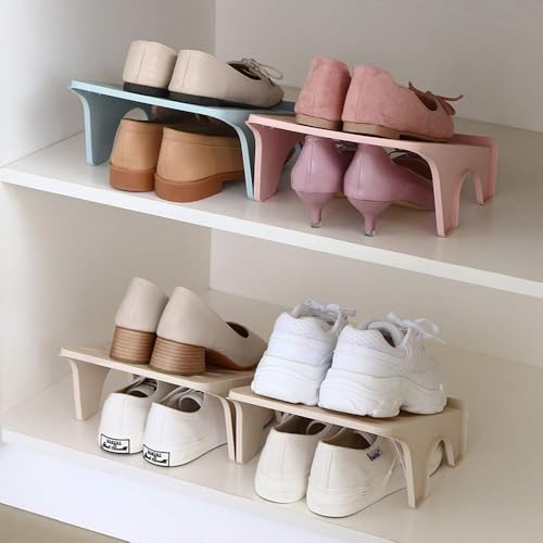 4 Pack Shoe Dividers for Shelves, Stacking Shoe Organizer - Image 6