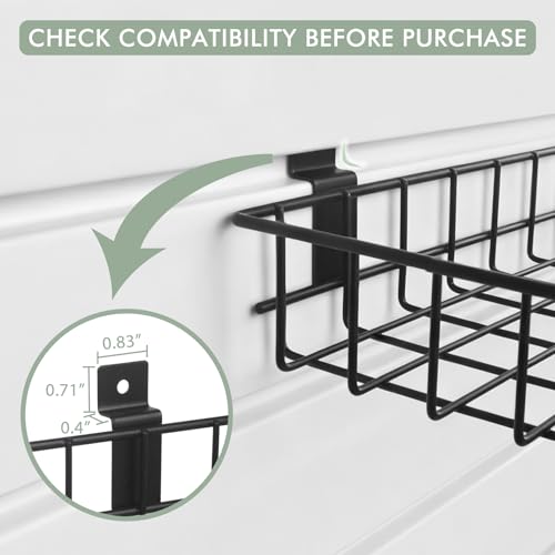 Slatwall Tray Baskets - 2 Pack Large Flat Shelving Baskets - Image 6