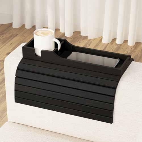 SpaceAid Bamboo Couch Cup Holder, Anti Falling | Home Organization - Image 2