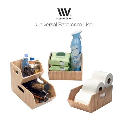 MobileVision Bamboo Storage Bins for Pantry & Kitchen Cabinet - Image 7