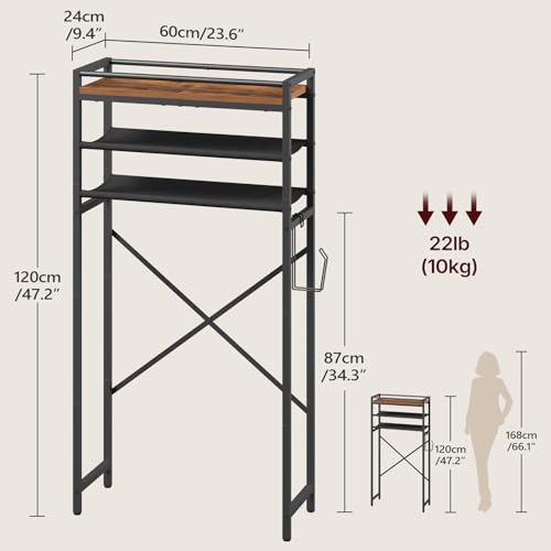 MAHANCRIS Over Toilet Storage, 3-Tier Bathroom Organizer - Image 3