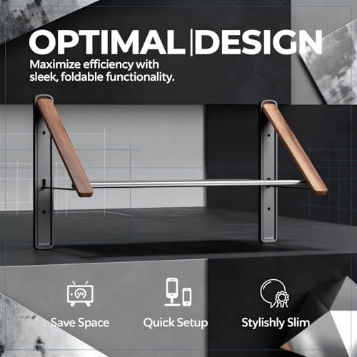 Wall Mounted Retractable Clothes Drying Rack, Walnut - Image 6