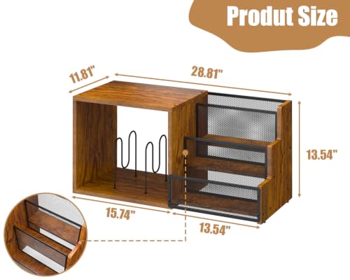 Vinyl Record Storage with Record Player Stand, Holds 120+ Albums - Image 4