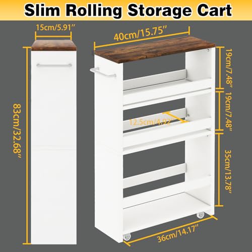 IBUYKE Slim Storage Cart Skinny Rolling Cart Utility Trolley - Image 4