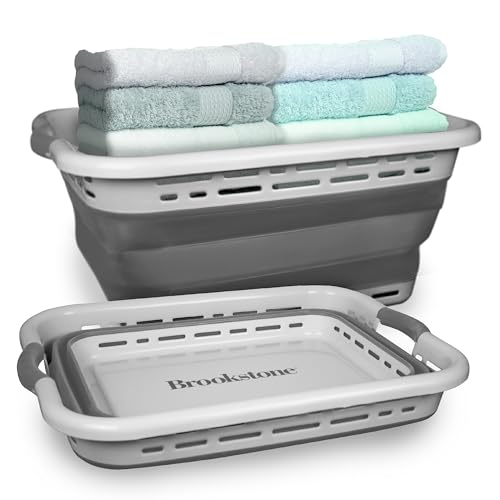 BROOKSTONE 11 GALLON XL 24" Collapsible Laundry Basket & - Image 2
