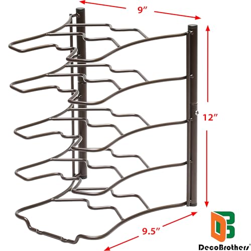 Deco Brothers Pan Organizer Rack for Kitchen Cabinet and Counter - Image 3