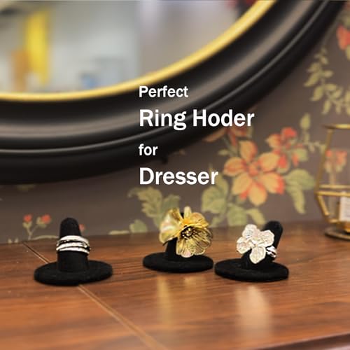 Black Velvet Ring Display Stand, 10PCS Ring Holder and Organizer - Image 5