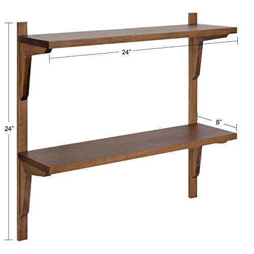 Kate and Laurel Meridien Farmhouse Wood Shelves, 24 x 8 x 24 - Image 4