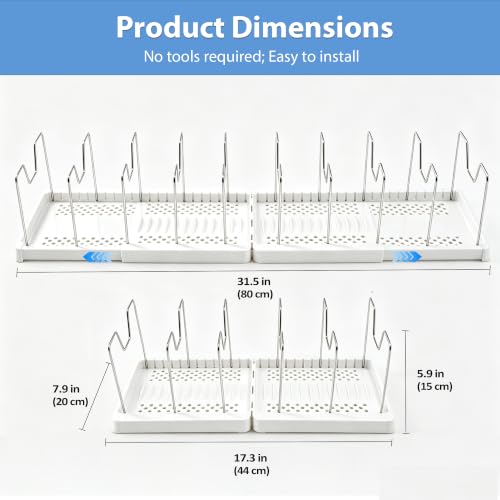 1 Pack Expandable Pot and Pan Organizers, 12 Adjustable Dividers - Image 4