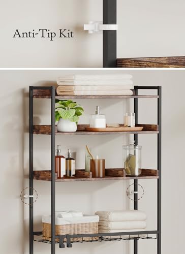4 Tier Over The Toilet Storage Shelf with 3 | Bathroom Organizatio - Image 8