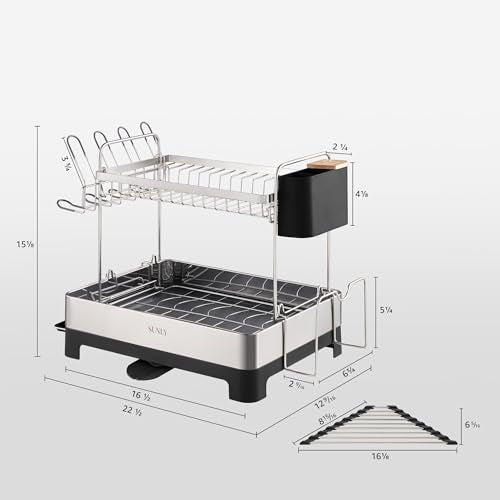 SUNLY 2 Tier Dish Drying Rack, Extra Large Dish Rack - Image 7