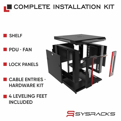 9U Wall Mount Server Rack Cabinet – 19" Network Rack Enclosure - Image 5