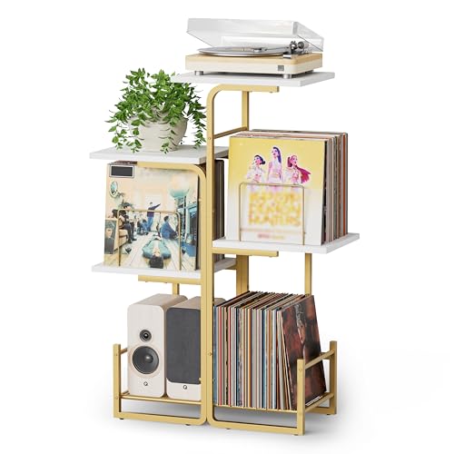 Bikoney Planter-Style Record Player Stand with Vinyl - Image 2