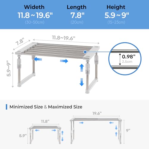 carrotez Expandable Kitchen Cabinet Organizer 11.8~19.6 x 7.8 x - Image 4
