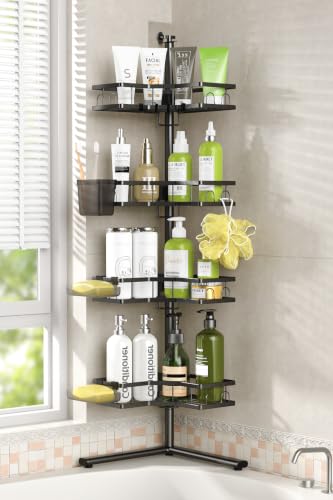 Standing Corner Shower Caddy - 4-Tier Rustproof Adjustable Shower - Image 2