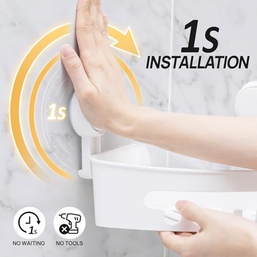 LEVERLOC Corner Shower Caddy Suction Cup, shower shelves suction - Image 3