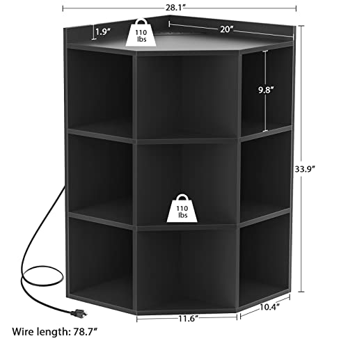 Aheaplus Corner Cabinet, Corner Storage with USB Ports - Image 4