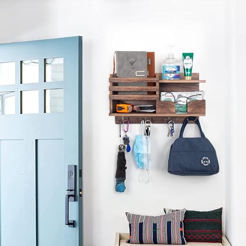 Key Holder Wall Mount, Wooden Organizer Wall Mount with 4 - Image 3
