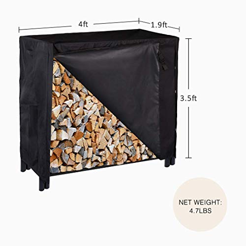 VIVOHOME 4ft Waterproof Firewood Log Rack Cover, Heavy - Image 3