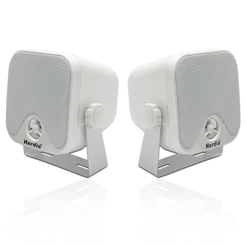 Herdio 4" Heavy Duty Waterproof Boat Marine Box Outdoor Speakers - Image 2