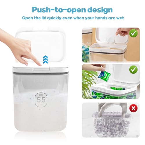 5.5L Laundry Detergent Dispenser with One-Press Lid - Image 5