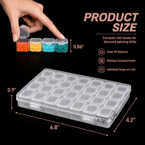 5-Pack 28-Grid Clear Plastic Small Bead Organizer Storage Box - Image 4