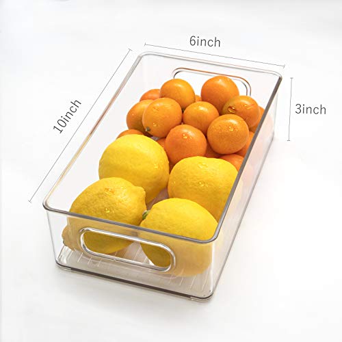 Stackable Refrigerator Organizer Bins, 6 Pack Clear Kitchen - Image 4