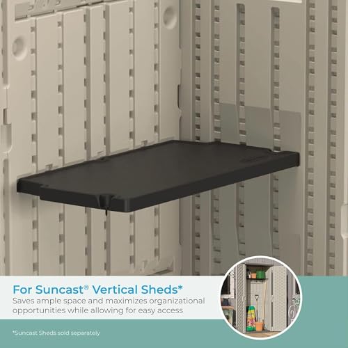 Suncast 3 Pack Vertical Shed Shelf Kit, Space Saving - Image 4
