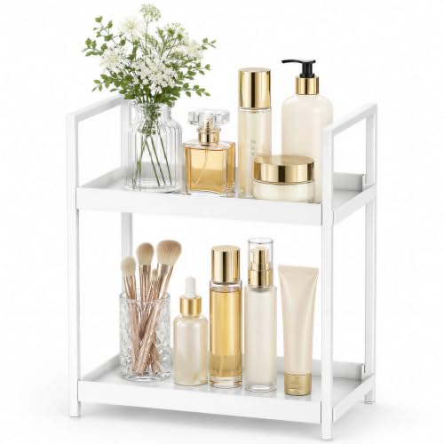 2 Tier Bathroom Counter Shelf Organizer for Skincare Makeup - Image 2