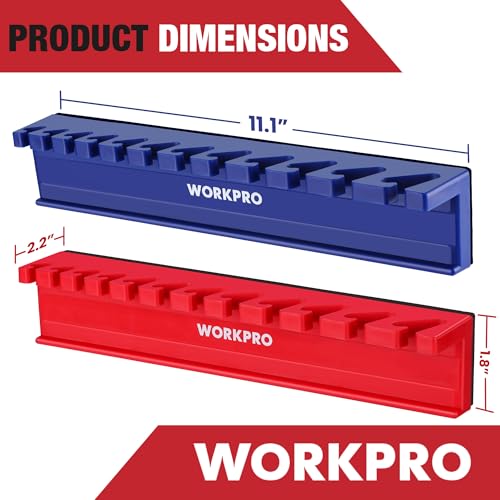 WORKPRO 2-Piece Magnetic Wrench Organizer, 24 Slots Wrench Holder - Image 3